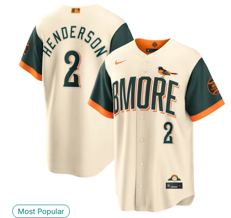Men Baltimore Orioles #2 Gunnar Henderson Cream Nike 2026 City Connect Stadium Jersey